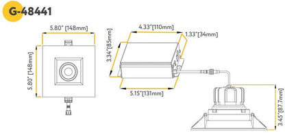 GDL-G48441Goodlite G-48441 3.5″ 14W LED Gimbal Selectable CCT