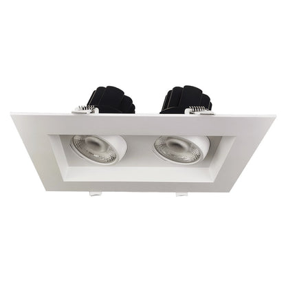 GDL-G48442Goodlite G-48442 4″ Multiple, 28W 2 Head LED Gimbal, White Finish, Selectable CCT