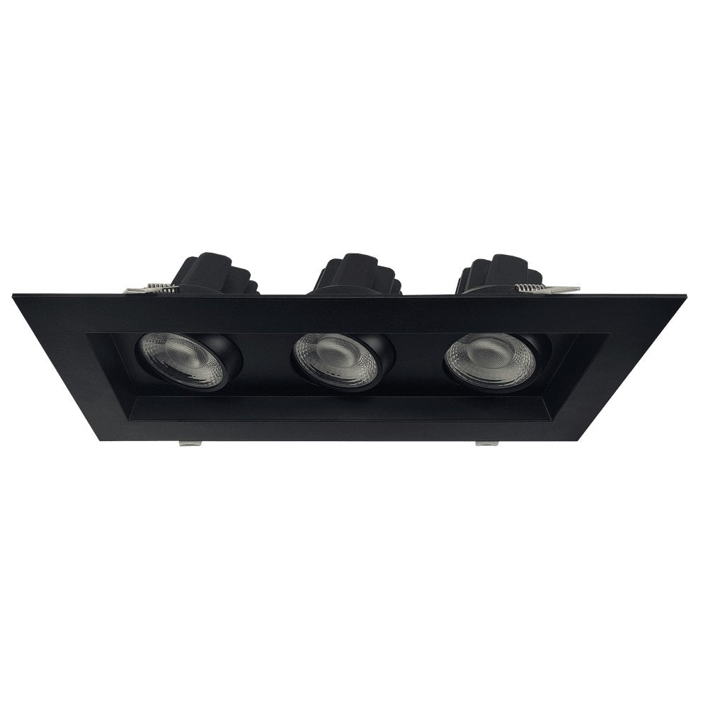 GDL-G48445Goodlite G-48445 4″ 42W 3 Head Gimbal Spotlight Selectable CCT Black