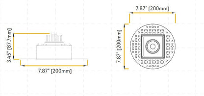 GDL-G95623Goodlite G-95623 3.5″ 14W Square Trimless Gimbaled Spotlight Selectable CCT