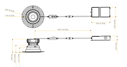 GDL-G95821Goodlite G-95821 4″ 17W Trimless Gimbaled Spotlight Selectable CCT Hi-Output