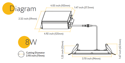 GDL-G96921Goodlite G-96921 3" 8W LED Round Recessed Slim Spotlight Selectable CCT Fire Rated