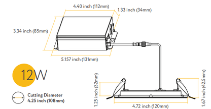 GDL-G96922Goodlite G-96922 4" 12W LED Round Recessed Slim Spotlight Selectable CCT Fire Rated