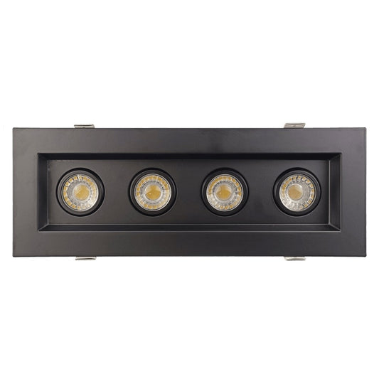 GDL-G97125Goodlite G-97125 3″ Multiple Spotlight 30W 4 Head LED Gimbal Selectable CCT Black