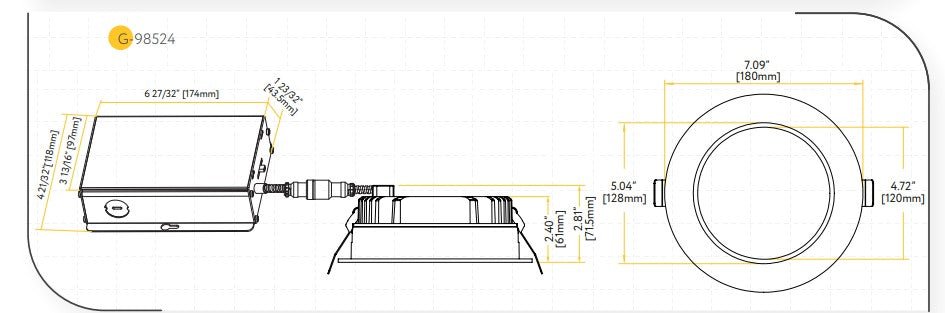 GDL-G98524Goodlite G-98524 6" 48W LED Commercial Regressed Downlight Selectable CCT/Wattage