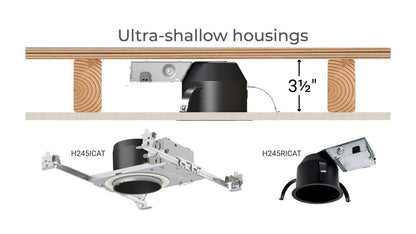 CLD-HALO-H245RICATHALO H245RICAT 4" IC Airtight Ultra-Shallow Remodel LED Housing