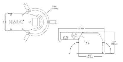 CLD-HALO-H245RICATHALO H245RICAT 4" IC Airtight Ultra-Shallow Remodel LED Housing