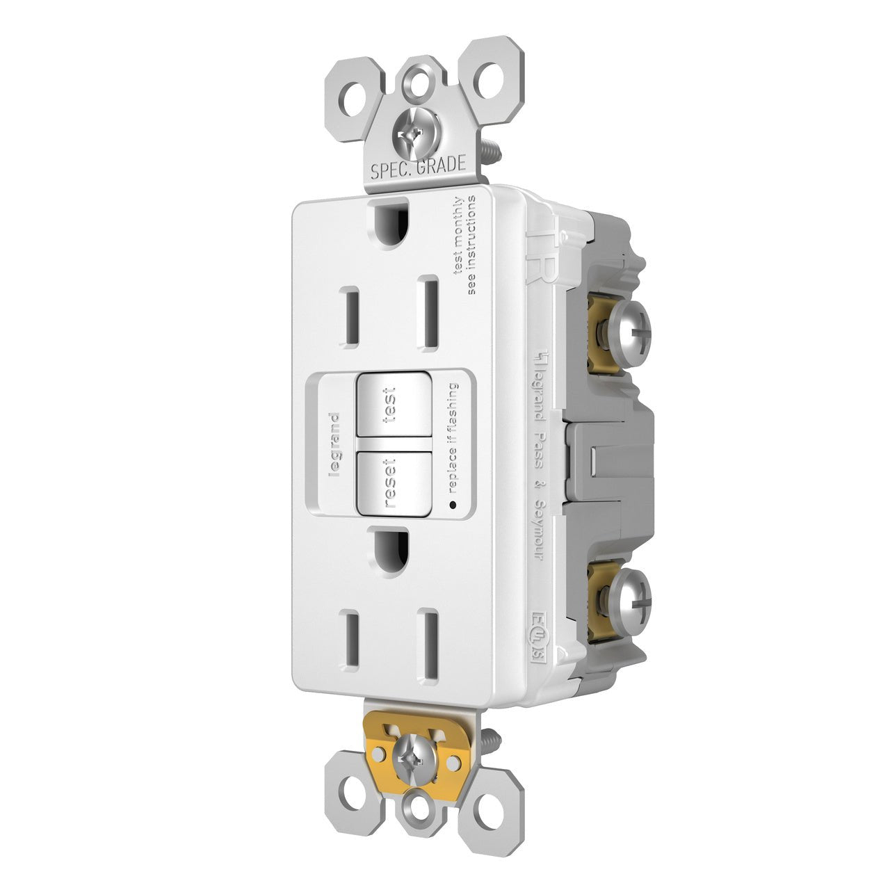 LEG-1597TRWLegrand 1597TR radiant® Spec Grade 15A Tamper Resistant Self Test GFCI Receptacle