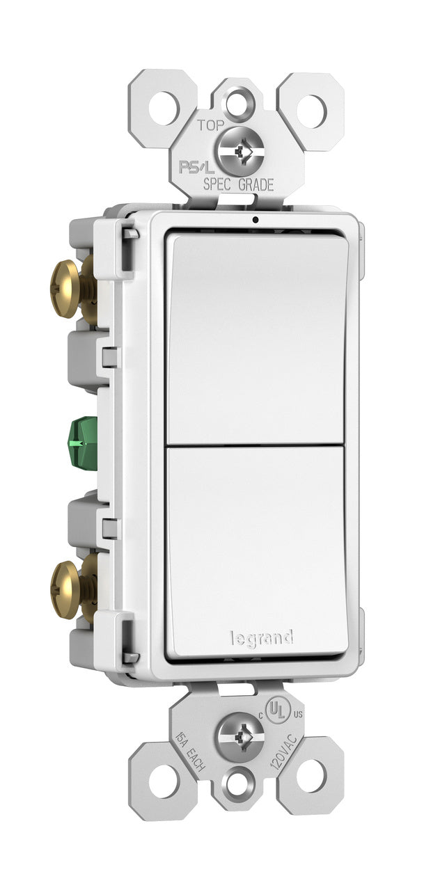 LEG-RCD11WLegrand RCD11 radiant® 15A Two Single-Pole Switches