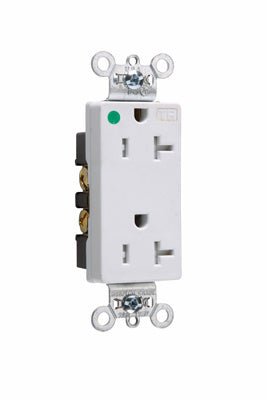LEG-TR26362HGWLegrand TR26362HGW 20A 125V Heavy Duty Hospital-Grade Tamper-Resistant Decorator Duplex Receptacle