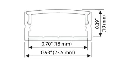 LBU-LB54014LightBlueUSA LB54014 Wide Aluminum Profile for Tape Light