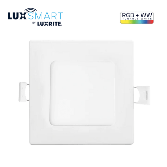LUXRITE-LR22742Luxrite LR22742 4" 10.5W LED Square Recessed Slim Wafer Selectable RGBW
