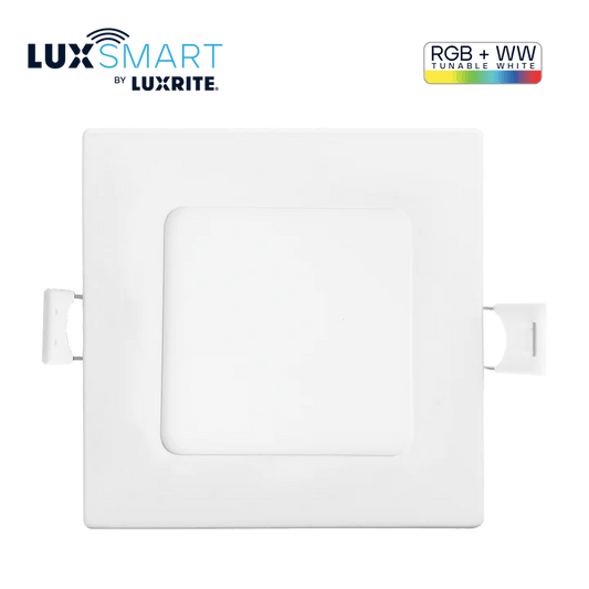 LUXRITE-LR22748Luxrite LR22748 6" 13W LED Square Recessed Slim Wafer Selectable RGBW