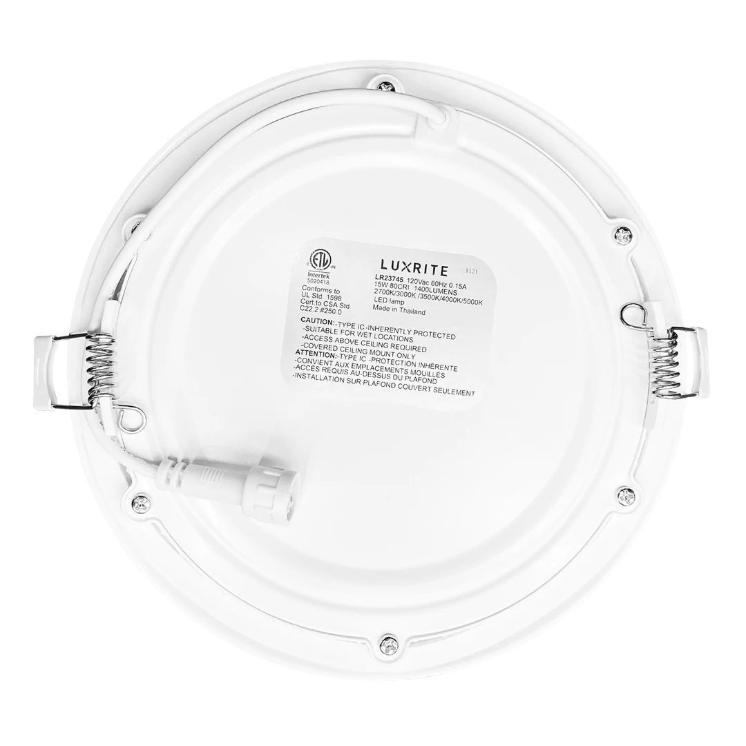 LUX-LR23745Luxrite LR2345 6" 15W LED Round Recessed Slim Wafer Selectable CCT Hi Output