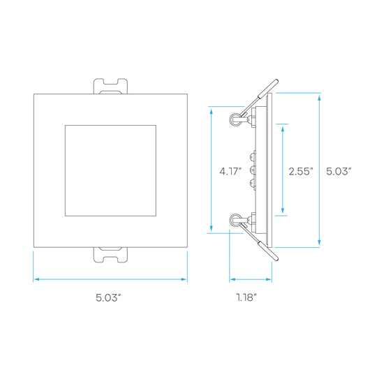 LUX-LR23743Luxrite LR23743 4" 12W LED Square Recessed Slim Wafer Selectable CCT Hi Output