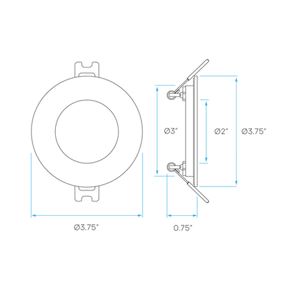 LUX-LR23751Luxrite LR23751 3" 8W LED Round Recessed Slim Wafer Selectable CCT