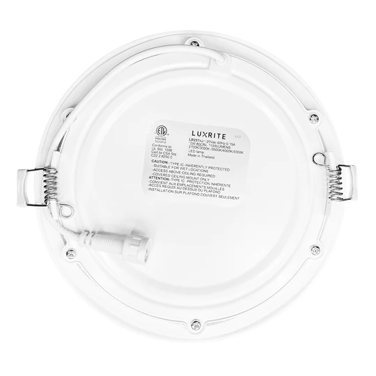 LUX-LR23761Luxrite LR23761 6" 12W LED Round Recessed Slim Wafer Selectable CCT