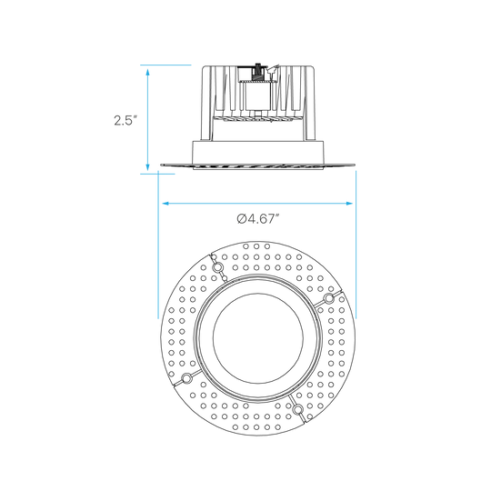 LUXRITE-LR24927Luxrite LR24927 3" 10W LED Trimless Regressed Spotlight Selectable CCT