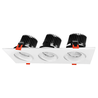 LUXRITE-LR32185Luxrite Portland 4" 36W LED Square Gimbal Tri-Head Spotlight Selectable CCT