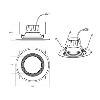 RAB-R611B/RGBRAB 11W LED 6" Retrofit Downlight RGBW