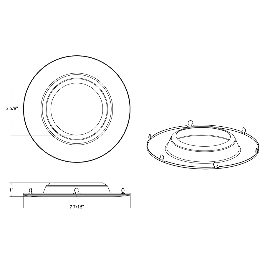 RAB-DLTRIM/R6RS-BNRAB 6" Round Retrofit Changeable Trims