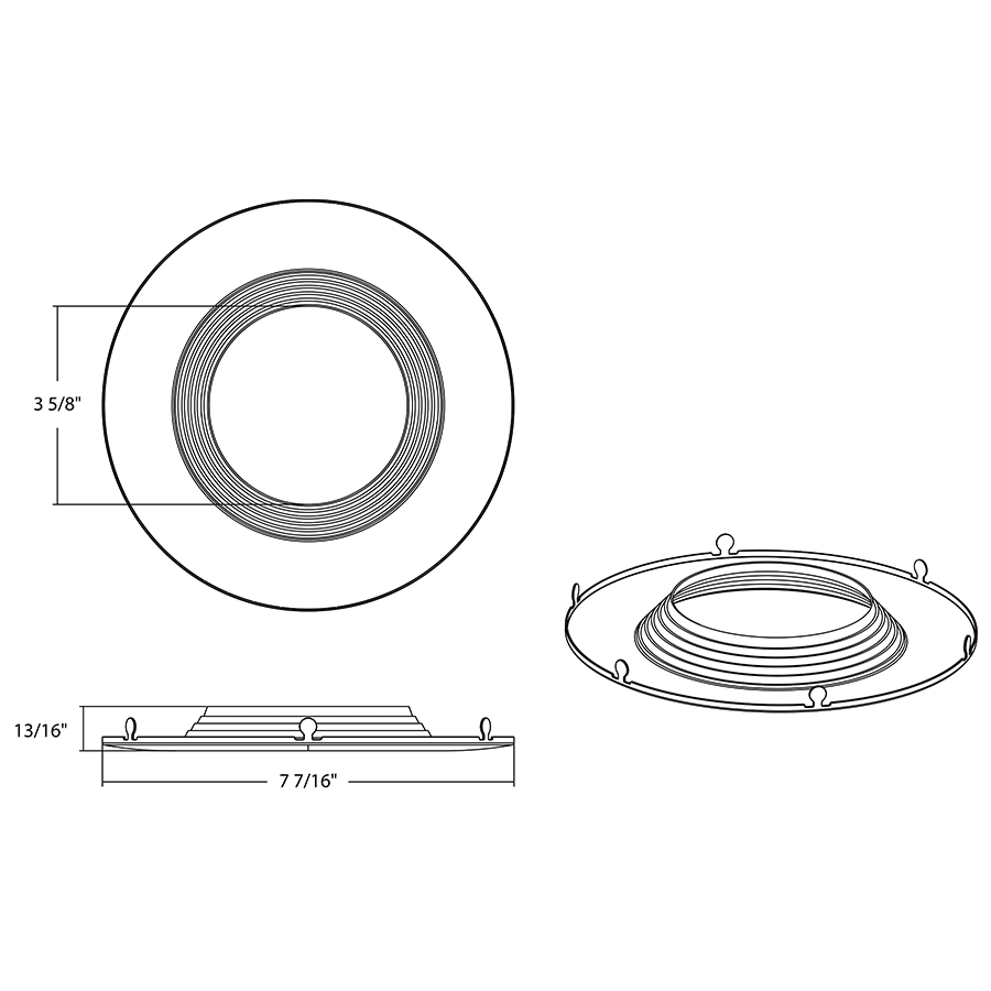 RAB-DLTRIM/R6RS-BNRAB 6" Round Retrofit Changeable Trims