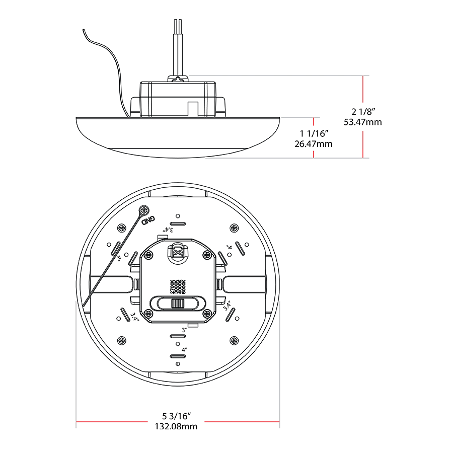 RAB-DSK4R79FA120WSRAB 7W LED 4" Surface Mount Selectable CCT