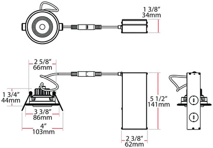 RAB-G3R8927120WRAB 8W LED 3" Canless Gimbal Downight 27K/30K/40K