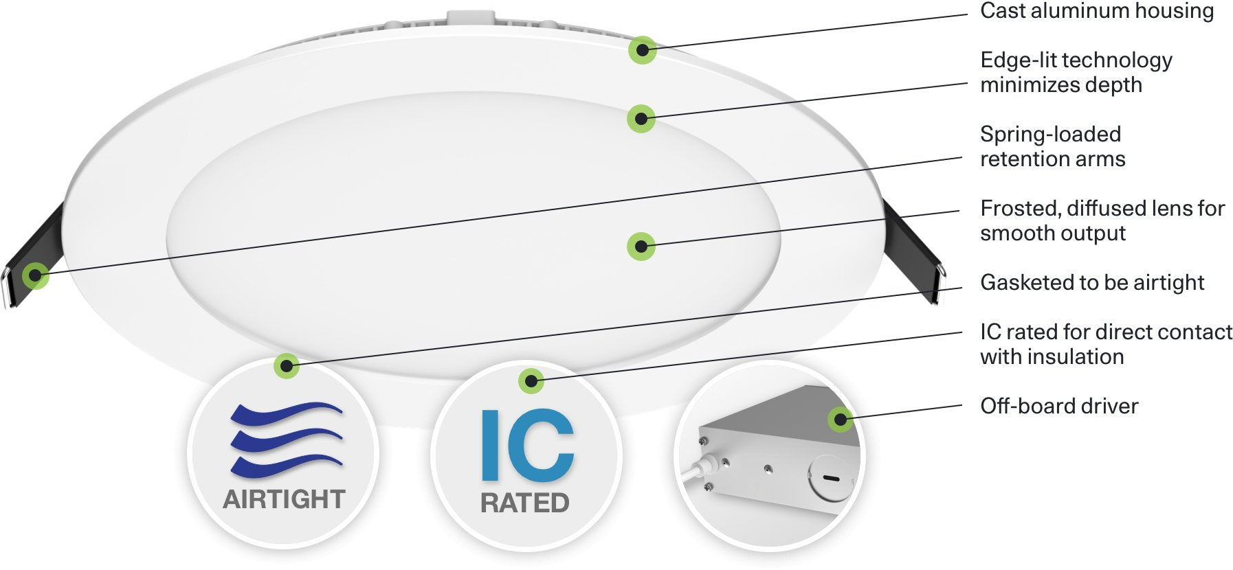 RAB-WFRL4R99FA120WBRAB 9W LED 4" Round Edge-Lit Wafer Selectable CCT