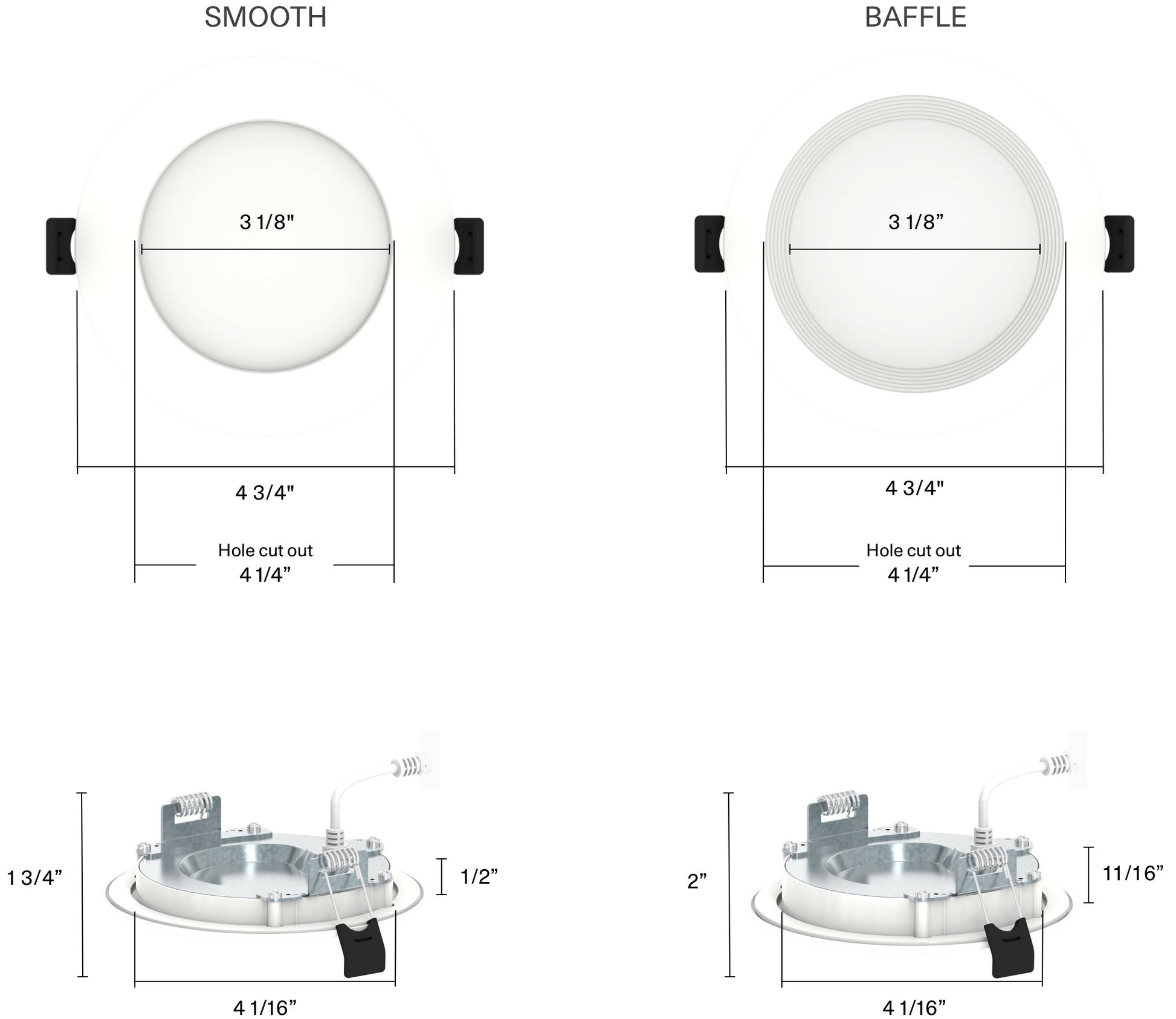 RAB-WFRL4R99FA120WBRAB 9W LED 4" Round Edge-Lit Wafer Selectable CCT