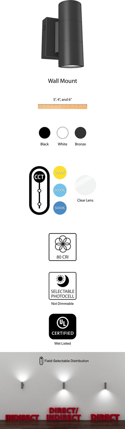 RAB-CD34FA3W-10-508-ZCRAB CD34FA 10W 3" Cylinder Wall Mount Selectable CCT