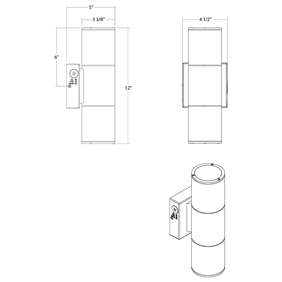 RAB-CD34FA4W-20-508-ZCRAB CD34FA 20W 4" Cylinder Wall Mount Selectable CCT