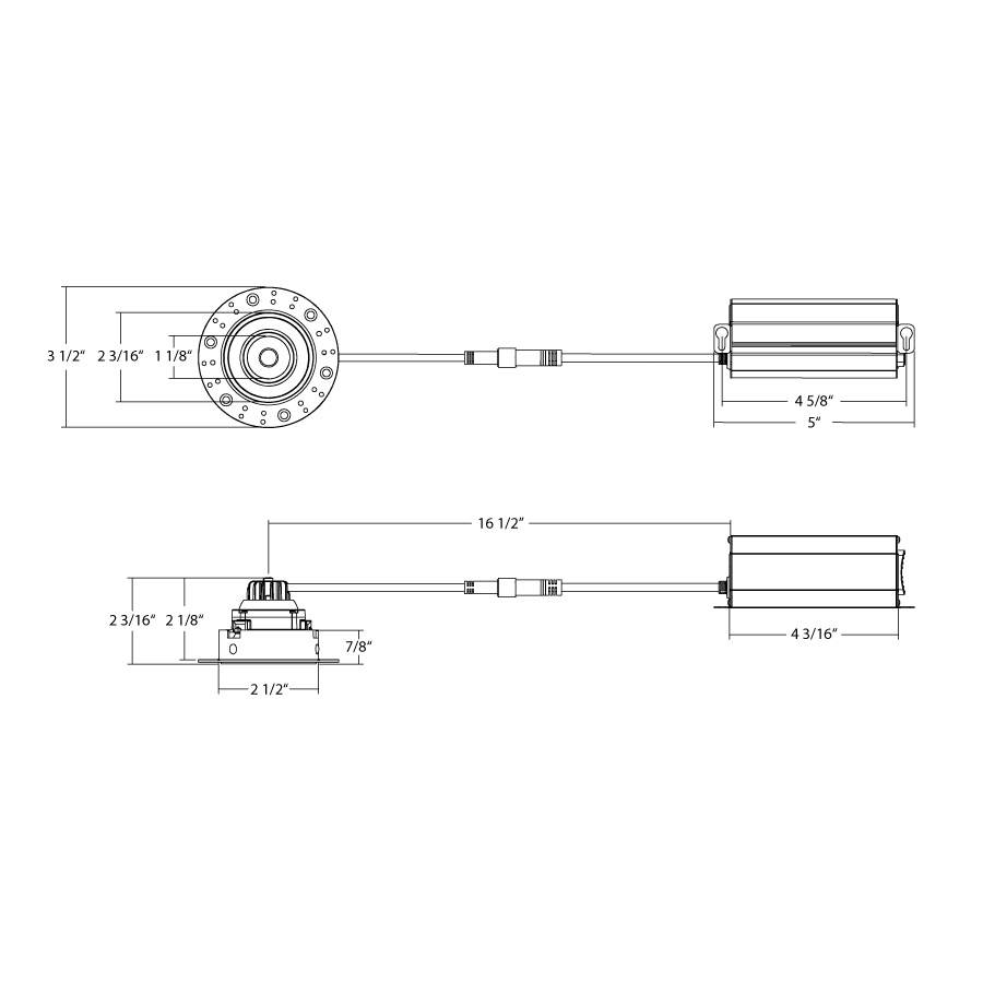 RAB-GR2TLRAB GR2TL 6W LED 2" Trimless Gimbaled Downlight Selectable CCT