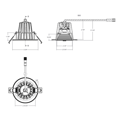 RAB-R3-9BRAB R3 9W/15W LED 3" Round Recessed Downlight Selectable CCT