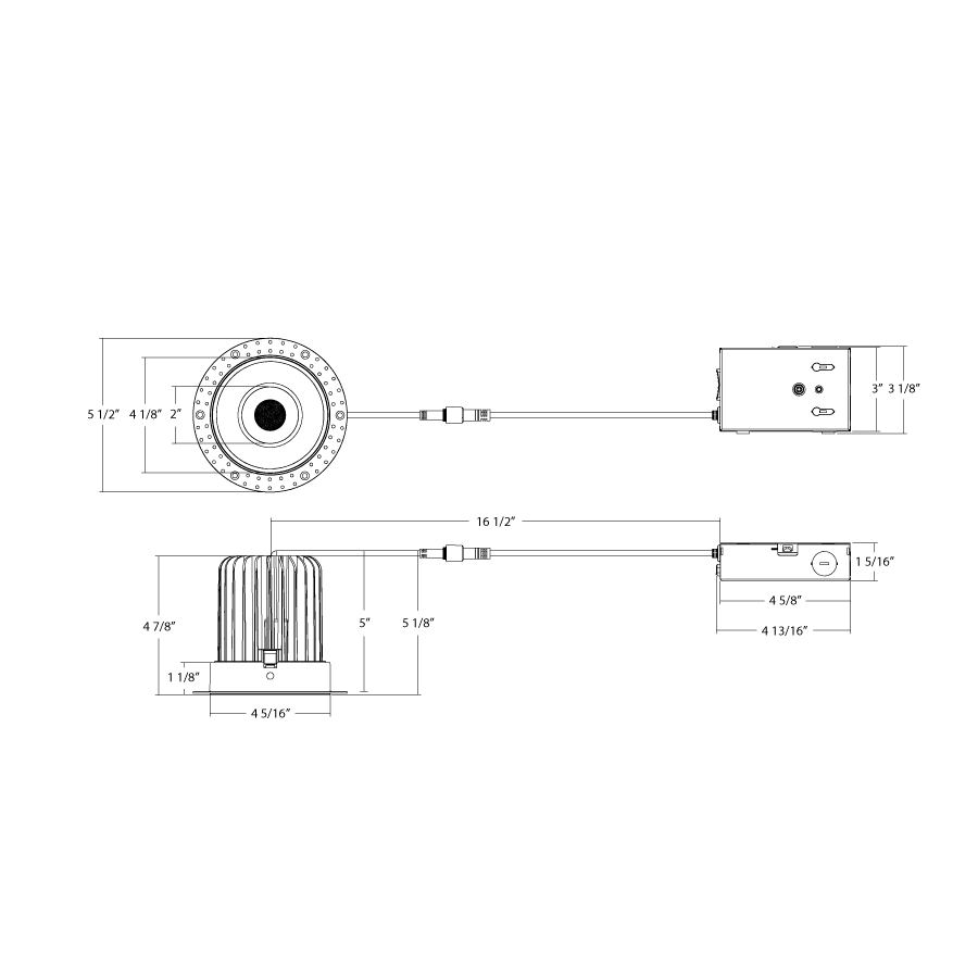 RAB-R4TLRAB R4TL 20W LED 4" Trimless Downlight Selectable CCT