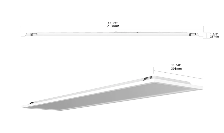 RAB-T34FA-1X4-4RAB T34FA1X4 40W LED Backlit 1X4 Drop Ceiling Flat Panel Selectable CCT/Wattage