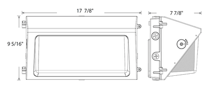 RAB-W22-L-150WRAB W22 Large 150W LED Wall pack Adjustable Throw Selectable Wattage/CCT