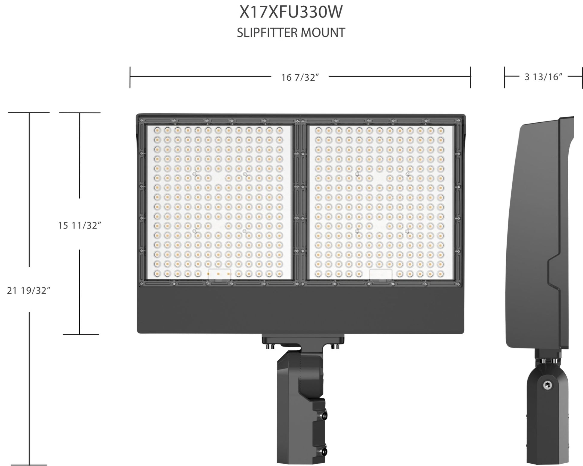 RAB-X17XFU330T/PCTRAB X17 330W LED Flood Light Trunnion/Slipfitter Mount Selectable CCT