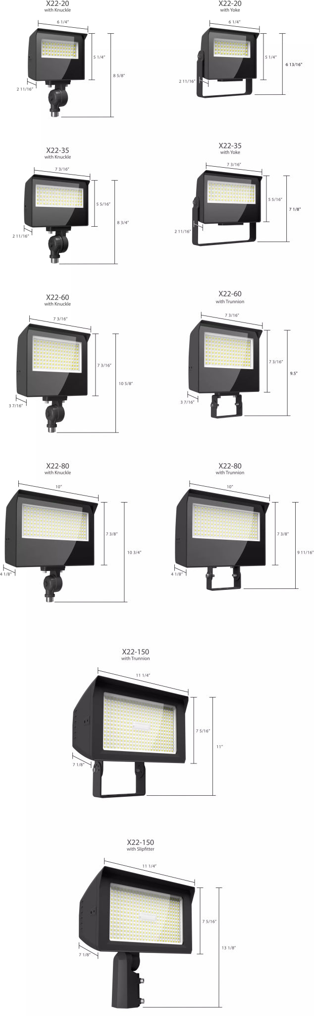 RAB-X22-150WRAB X22 LED Flood Light Selectable Wattage Color & Beam Angle