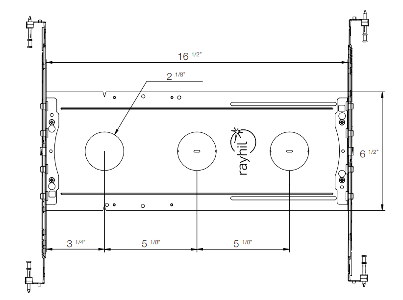 RAY-NCH150RAYHIL New Construction Plate for RAD15 Recessed Downlight