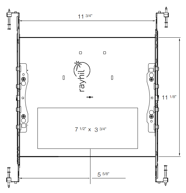 RAY-NCH2HRAYHIL New Construction Plate for Sonic Multi Head Downlights