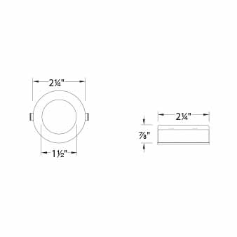 WAC-HR-LED87-DBWAC Lighting HR-LED87 1 7/8" 5W LED Round Recessed Puck Lights 30K