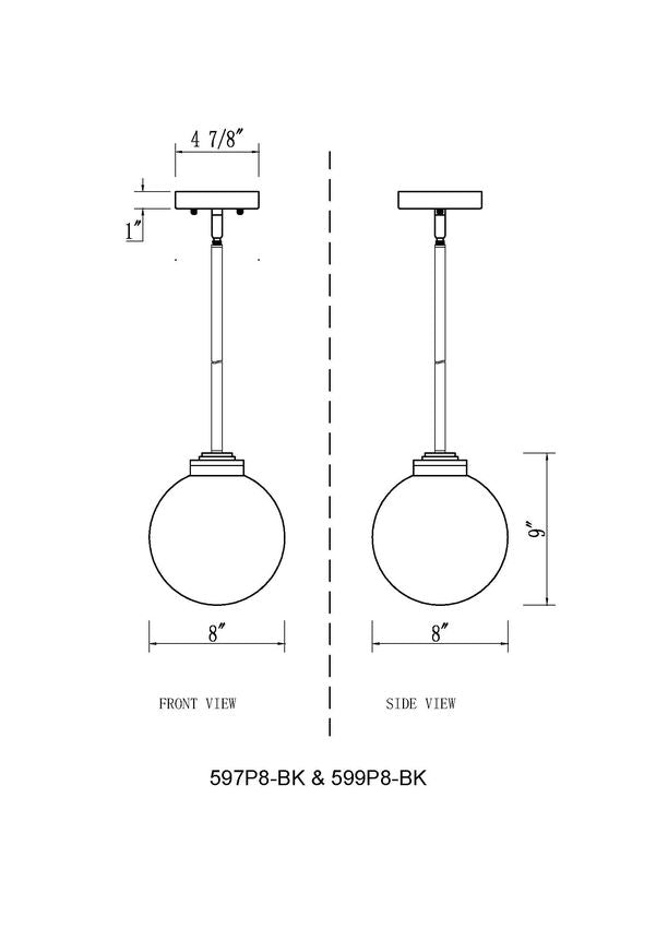 597P12-BKZ-Lite 597 Laurent Outdoor Pendant Light