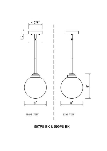 597P12-BKZ-Lite 597 Laurent Outdoor Pendant Light