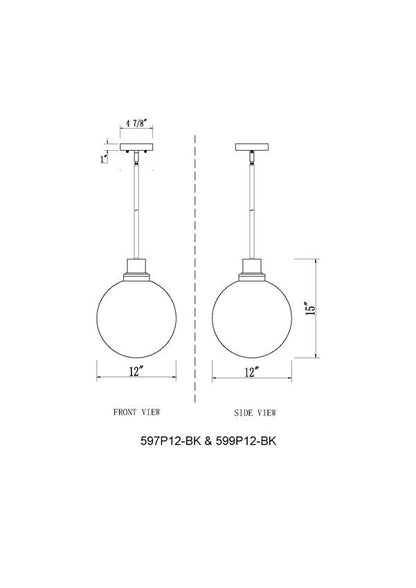 597P12-BKZ-Lite 597 Laurent Outdoor Pendant Light