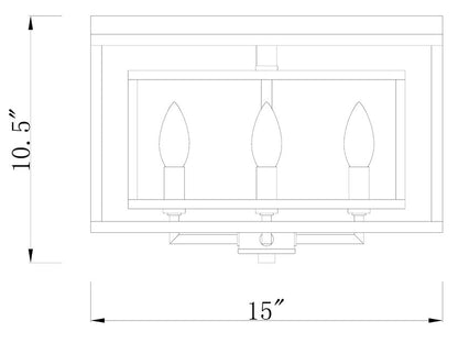 457F-CH-MBZ-Lite Euclid 457 Collection 4 Bulb Flush Mount