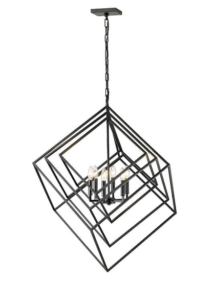 457-6MBZ-Lite Euclid Collection 3-12 Bulb Chandelier