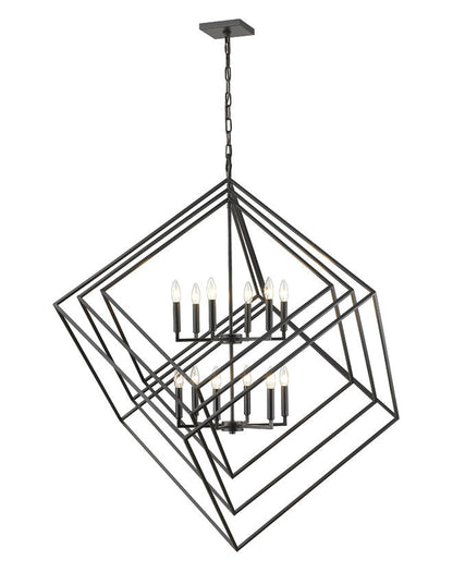 457-12MBZ-Lite Euclid Collection 3-12 Bulb Chandelier