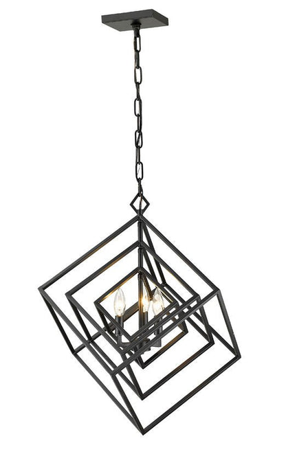 457-3MBZ-Lite Euclid Collection 3-12 Bulb Chandelier