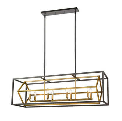 457-8L-OBR-BRZZ-Lite Euclid Linear 8 Bulb Chandelier